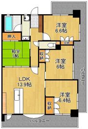 アーティックスエグゼ足原 505号室の間取り画像