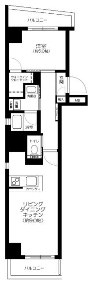 コスモグレイス新宿の間取り画像