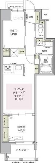 アーバネックス大阪天満宮Iの間取り画像