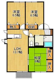 レシェンテ徳力 B棟の間取り画像