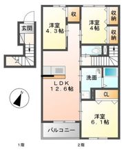 アヴェニール陽向の間取り画像