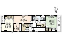 フラッツ段原の間取り画像