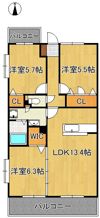 CLAIRひびきの二番館の間取り画像