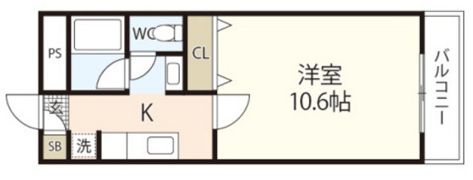 JRBハイツ倉敷駅前の間取り画像