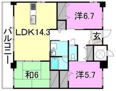 グランフィールド松前庁舎前の間取り画像