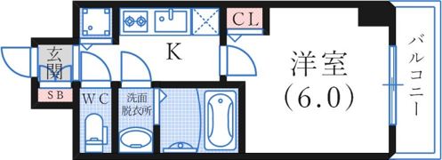 エスリードレジデンス神戸三宮の間取り画像
