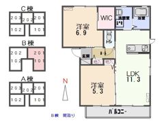 ニコ・アベニューBの間取り画像