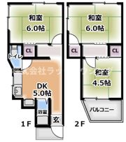 三ツ島3丁目テラスハウスの間取り画像