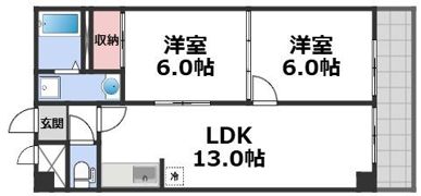 福徳ハイツの間取り画像