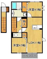 コスモ木屋瀬 B棟の間取り画像