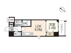 S-RESIDENCE広島駅enableの間取り画像