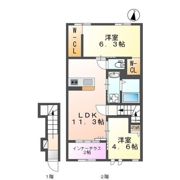 ルガルボニート北熊本の間取り画像