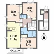 ルミエール竹原 B棟の間取り画像