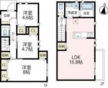 上丸子山王町貸家の間取り画像