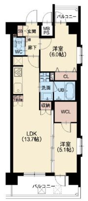スプランディッド難波WESTIIの間取り画像
