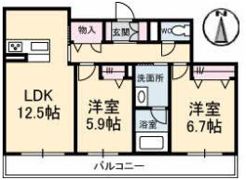 BEREO蔵本元町の間取り画像