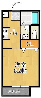 ディアコート到津の間取り画像