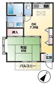 広瀬アパート中清戸の間取り画像