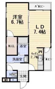 フジパレス皐月WESTの間取り画像