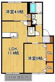 ボヌール青葉台B棟の間取り画像