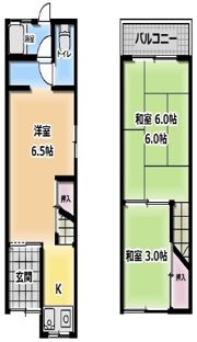 八雲北町2丁目テラス（右側）の間取り画像