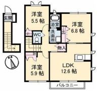 セントラル ヴィラッジュ B棟の間取り画像