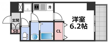 グランデュール鶴橋の間取り画像
