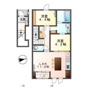 コーポ峯のハタの間取り画像