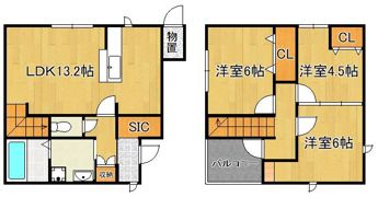 サンラプロ折尾西C棟の間取り画像