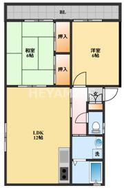 ツルタハイツBの間取り画像