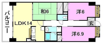 ラポール来住町の間取り画像