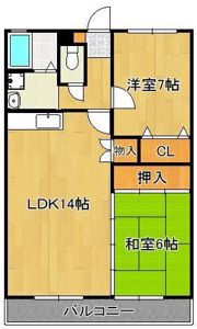 エルスール湯川 参番館の間取り画像