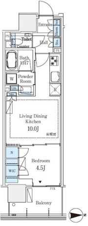グランドシティタワー月島の間取り画像