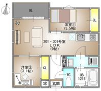 REGALEST 法界院 仮称）REGALEST 北方4の間取り画像
