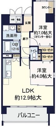 ルチューレ西梅田の間取り画像