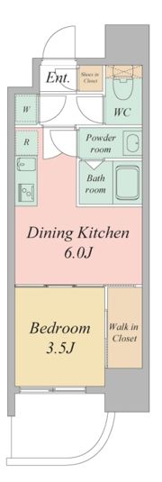 セレニテフラン谷町四丁目アリエの間取り画像