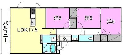 サントリーニ桑原の間取り画像