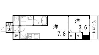 クロスレジデンス神戸元町の間取り画像