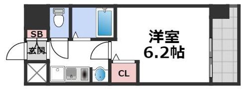 エステムコート四天王寺夕陽丘の間取り画像