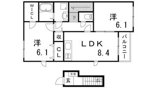 フローラ上津台Ⅱ番館の間取り画像