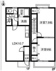 プラッサムコート小郷Bの間取り画像