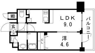 プレサンスTHE神戸の間取り画像