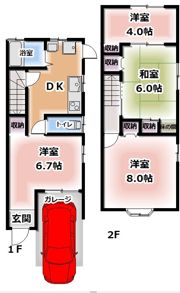 大久保町3丁目戸建の間取り画像
