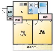 諏訪町マンションの間取り画像
