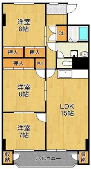 チュリス小倉 813号の間取り画像
