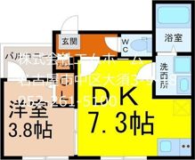 ハーモニーテラス長栄Ⅲ (4棟並び 手前2棟西側)の間取り画像