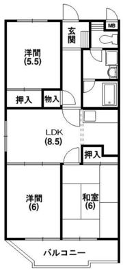 マンショングランサンIIの間取り画像