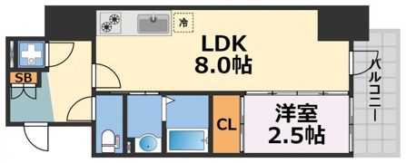エスリードレジデンス本町パークフロントの間取り画像