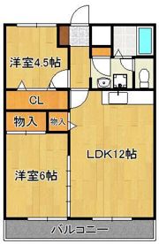 ベルハイツ水巻の間取り画像