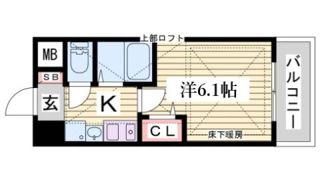 エステムコート神戸県庁前Ⅲフィエルテの間取り画像